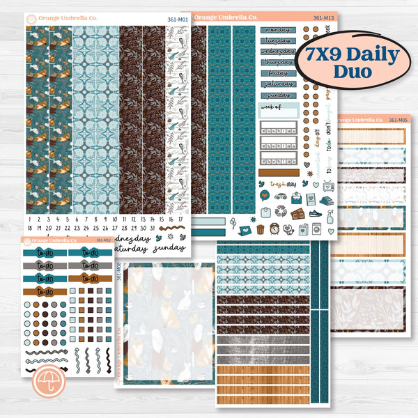 Winter Animal Kit | 7x9 Erin Condren Daily Duo Planner Kit Stickers | Woodland Charm | KIT-361-M