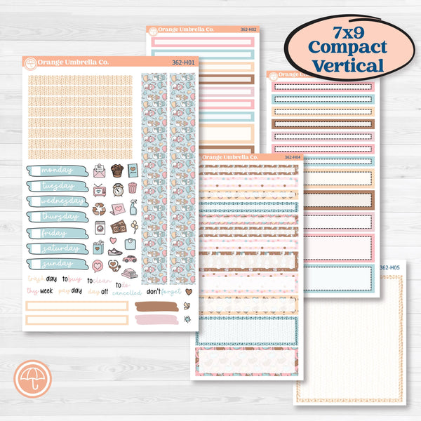 Winter Snowman Kit | 7x9 Compact Vertical Planner Kit Stickers | Frosted | KIT-362-H