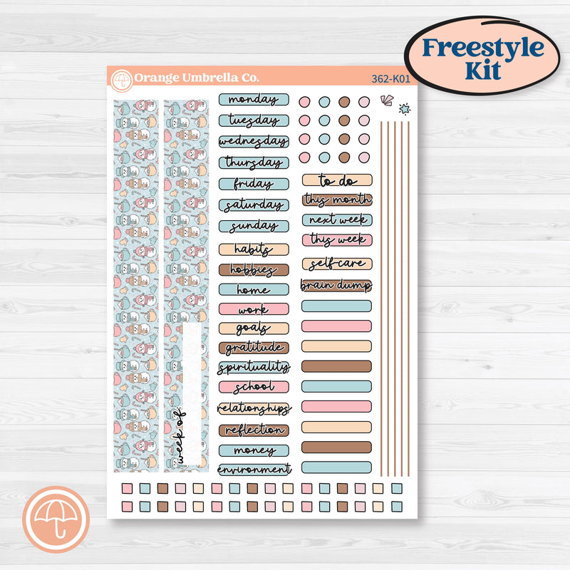 Winter Snowman Kit | Freestyle Kit Any Planner Kit Stickers | Frosted | KIT-362-K