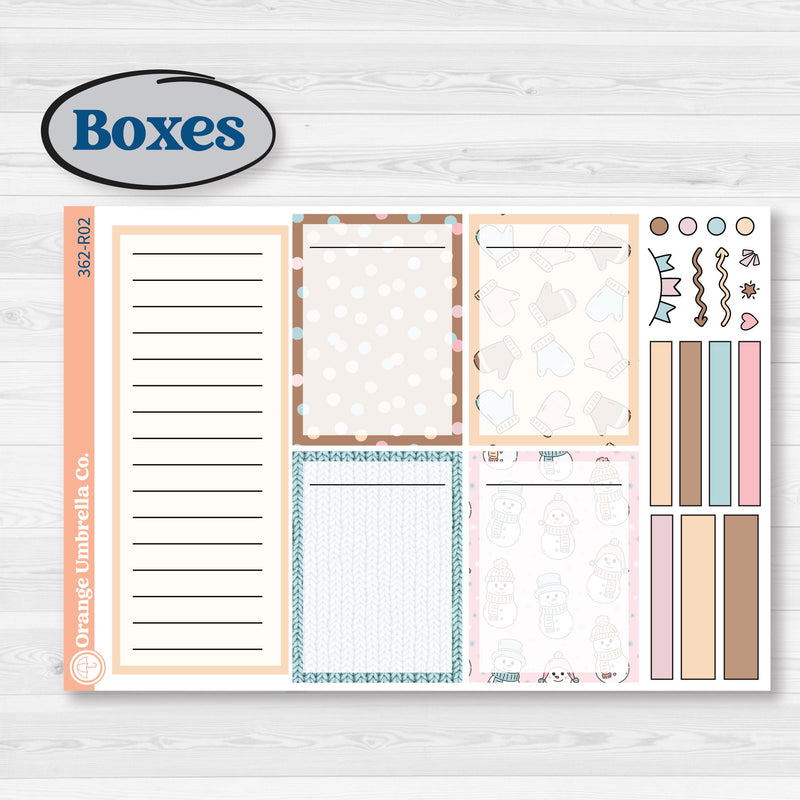 Winter Snowman Kit | Laurel Denise Portrait Planner Kit Stickers | Frosted | KIT-362-R