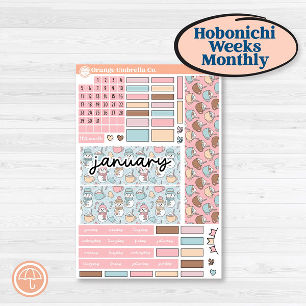 Winter Snowman Kit | Hobonichi Weeks Monthly Planner Kit Stickers | Frosted | KIT-362-Z