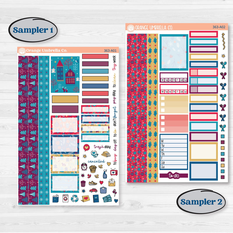 Winter Scene January Kit | Weekly Sticker Kit for Vertical Planners like Erin Condren | Snow Much Fun | KIT-363-A