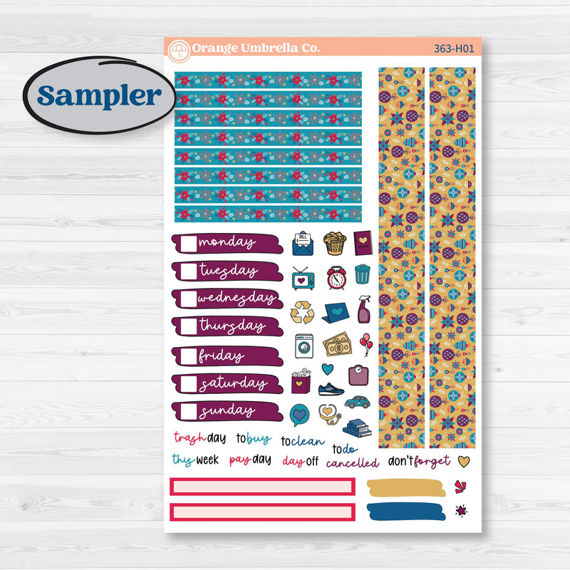 Winter Scene January Kit | 7x9 Compact Vertical Planner Kit Stickers | Snow Much Fun | KIT-363-H