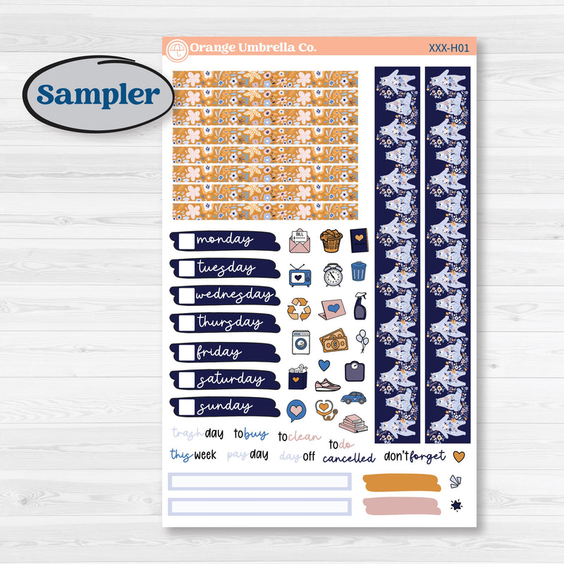 Folk Winter Animals | 7x9 Compact Vertical Planner Kit Stickers | Snow Globe | KIT-364-H