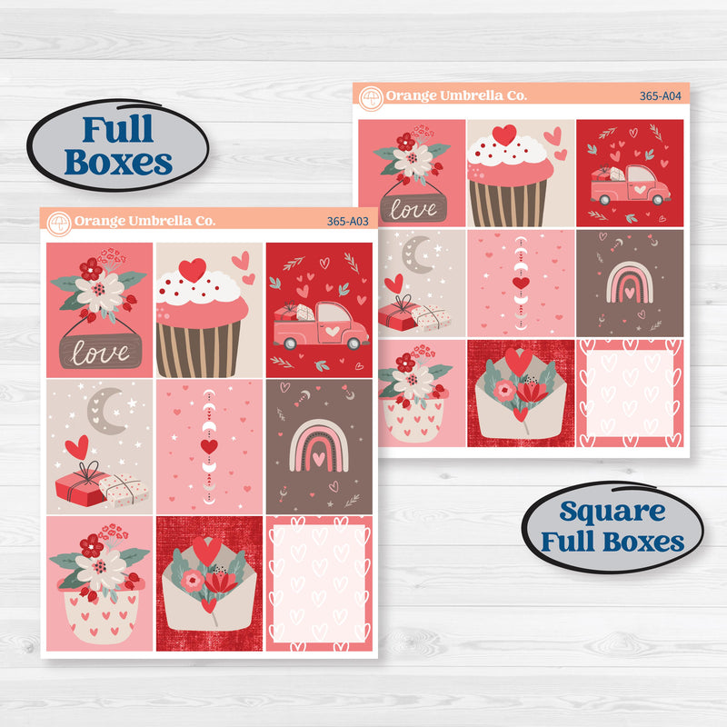 Valentine's Day Kit | Weekly Sticker Kit for Vertical Planners like Erin Condren | Special Delivery | KIT-365-A