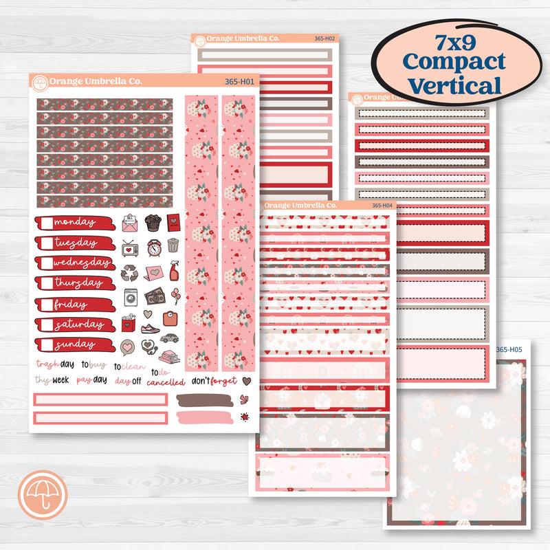 Valentine's Day Kit | 7x9 Compact Vertical Planner Kit Stickers | Special Delivery | KIT-365-H