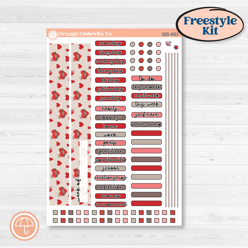 Valentine's Day Kit | Freestyle Kit Any Planner Kit Stickers | Special Delivery | KIT-365-K