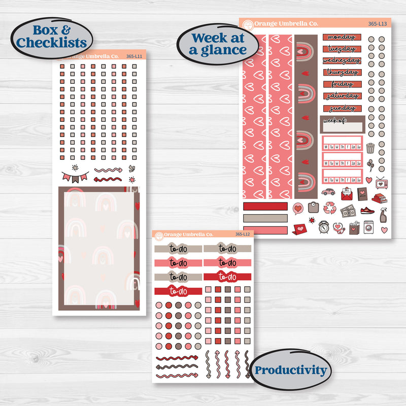 Valentine's Day Kit | A5 Daily Duo Planner Kit Stickers | Special Delivery | KIT-365-L