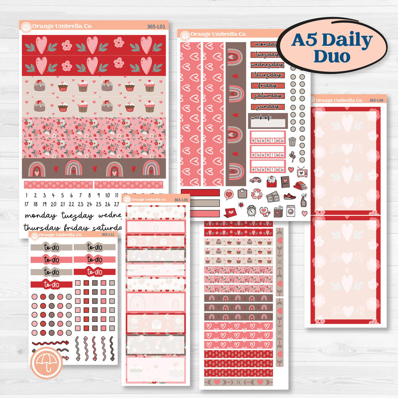 Valentine's Day Kit | A5 Daily Duo Planner Kit Stickers | Special Delivery | KIT-365-L