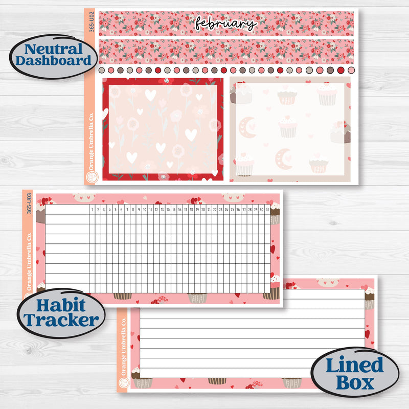 Valentine's Day Kit | 8.5x11 Plum Monthly & Dashboard Planner Kit Stickers | Special Delivery | KIT-365-U