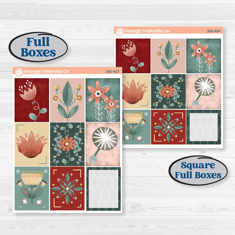 Red Floral Kit | Weekly Sticker Kit for Vertical Planners like Erin Condren | Charming | KIT-366-A