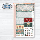 Red Floral Kit | Plum Vertical Priorities 7x9 Planner Kit Stickers | Charming | KIT-366-J