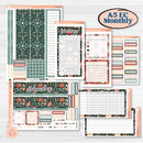 Red Floral Kit | A5 Erin Condren Monthly & Dashboard Planner Kit Stickers | Charming | KIT-366-V