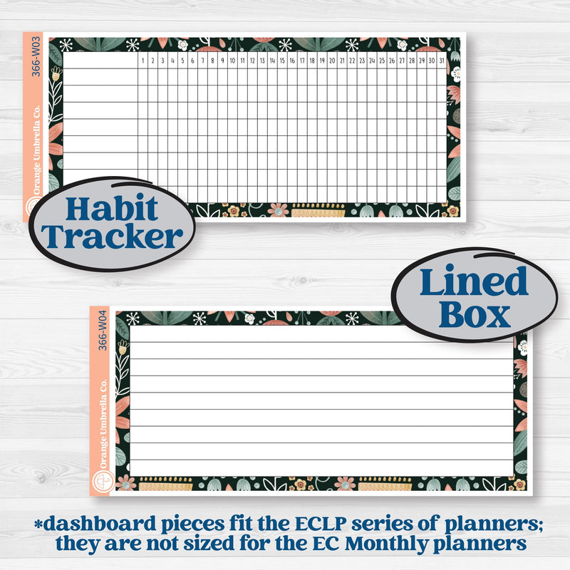 Red Floral Kit | 7x9 Erin Condren Life Planner Monthly & Dashboard Planner Kit Stickers | Charming | KIT-366-W