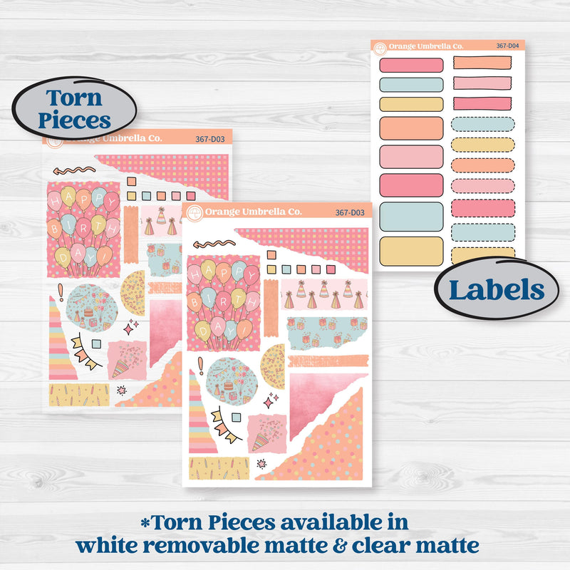 Birthday Planner Kit | Journaling Kit Planner Stickers | Give Them Cake | KIT-367-D