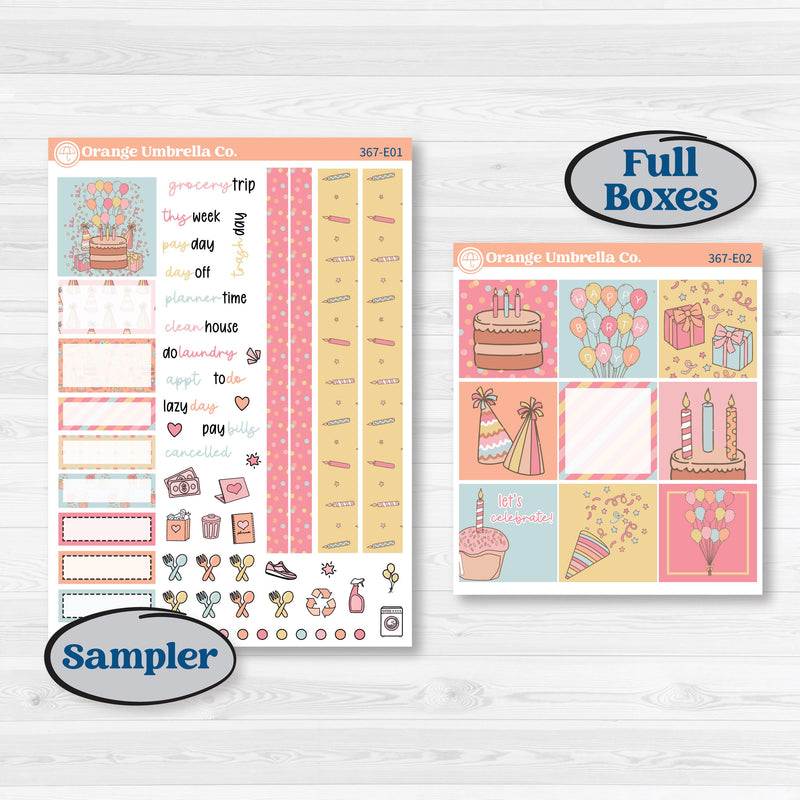 Birthday Planner | Hobonichi Cousin Weekly & Daily Planner Kit Stickers | Give Them Cake | KIT-367-E