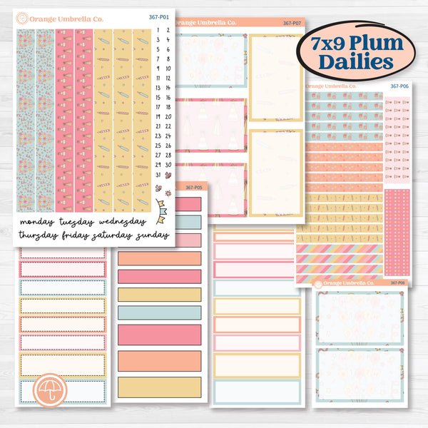 Birthday Planner Kit | 7x9 Plum Daily Planner Kit Stickers | Give Them Cake | KIT-367-P