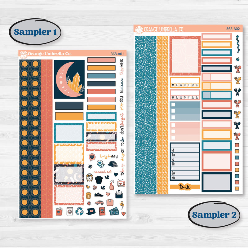 Celestial Star & Moon | Weekly Sticker Kit for Vertical Planners like Erin Condren | Daydream | KIT-368-A