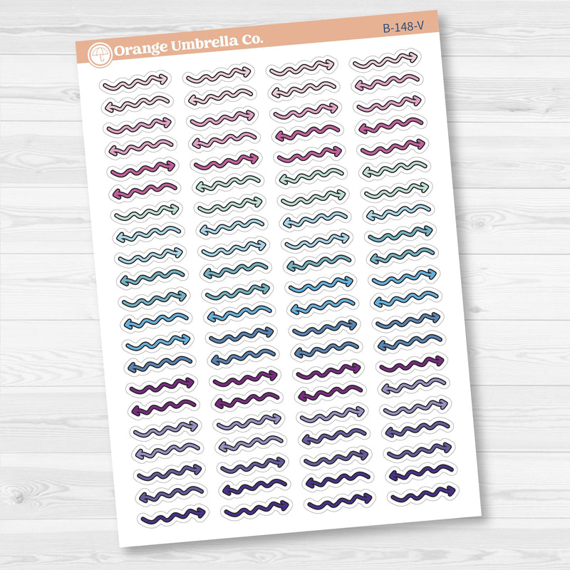 2025 Kit Pieces; Squiggle Arrows Planner Stickers | B-148