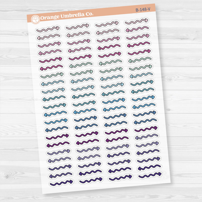 2025 Kit Pieces; Squiggle Arrows Planner Stickers | Clear Matte | B-148-CM