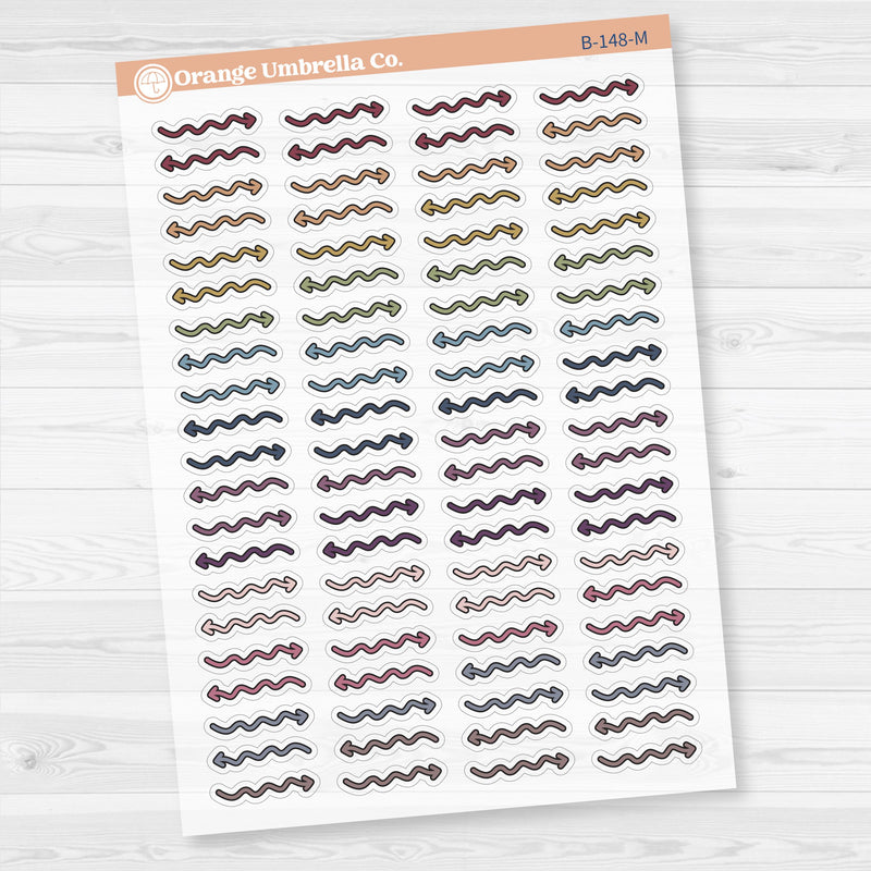 2025 Kit Pieces; Squiggle Arrows Planner Stickers | Clear Matte | B-148-CM