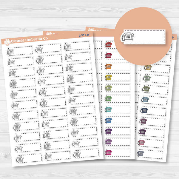 Phone/To Call Stitched Labels Planner Stickers | L-517