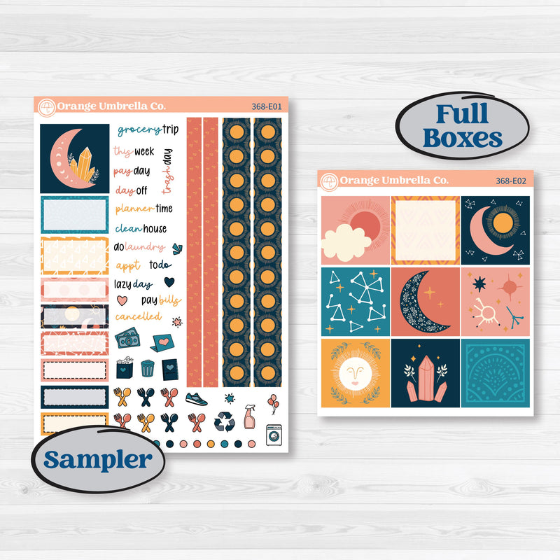 Celestial Star & Moon | Hobonichi Cousin Weekly and Daily Planner Kit Stickers | Daydream | KIT-368-E