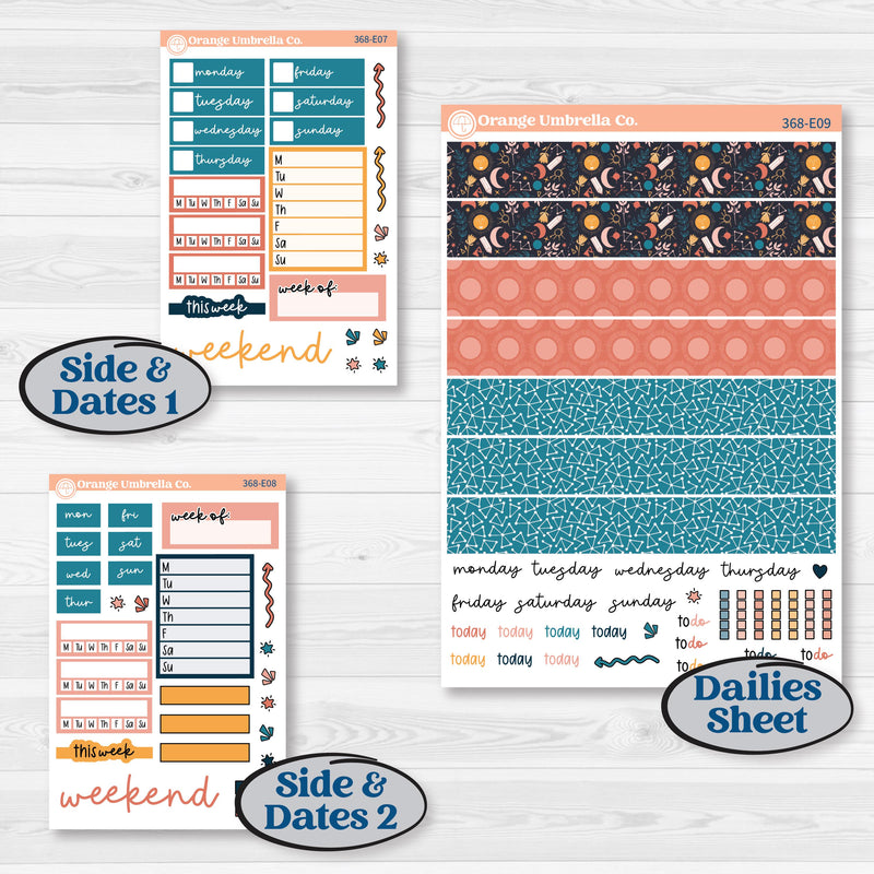 Celestial Star & Moon | Hobonichi Cousin Weekly and Daily Planner Kit Stickers | Daydream | KIT-368-E