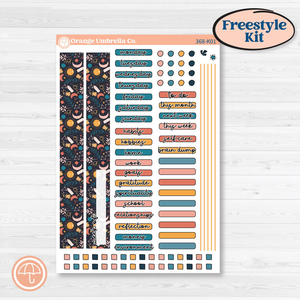 Celestial Star & Moon | Freestyle Kit Any Planner Kit Stickers | Daydream | KIT-368-K