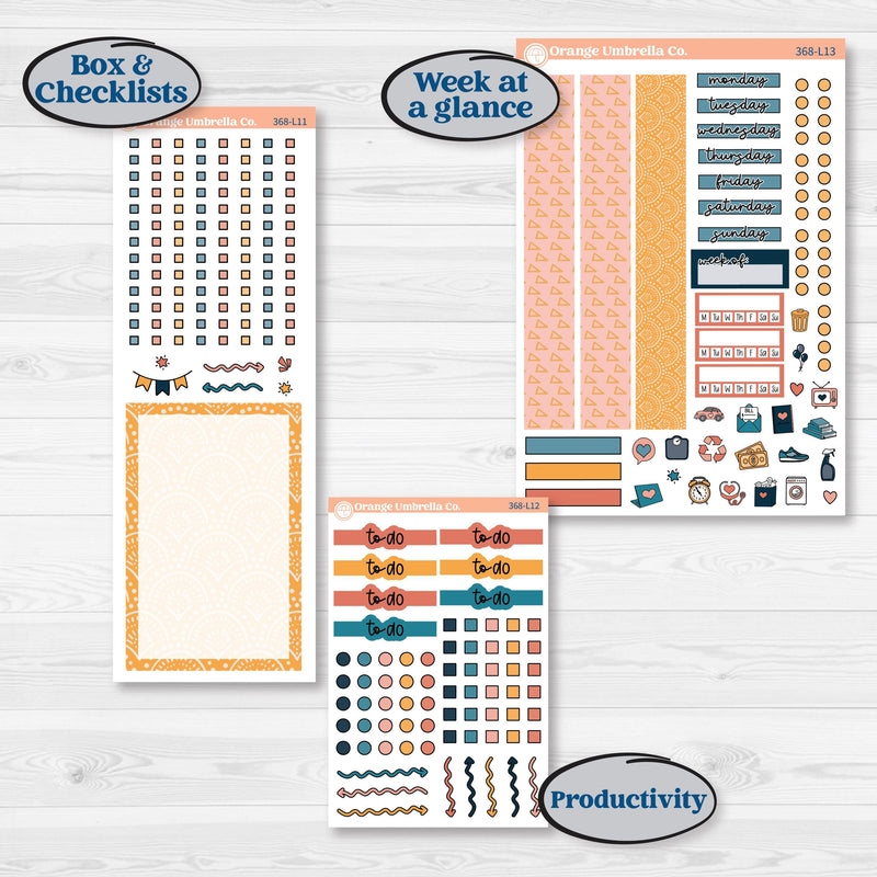 Celestial Star & Moon | A5 Daily Duo Planner Kit Stickers | Daydream | KIT-368-L