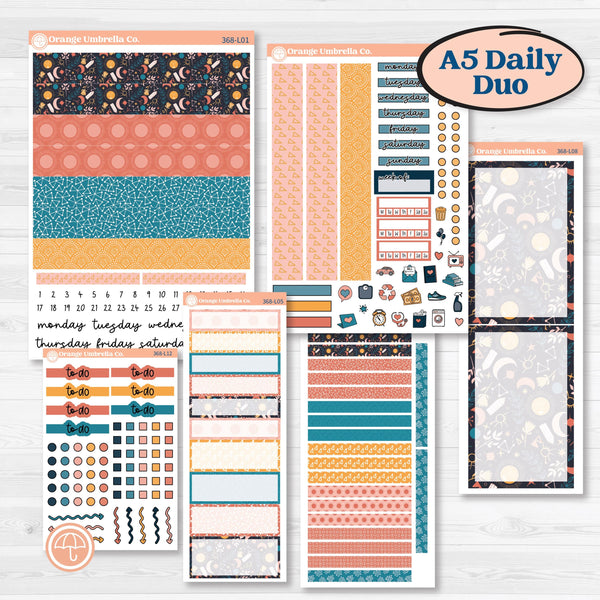 Celestial Star & Moon | A5 Daily Duo Planner Kit Stickers | Daydream | KIT-368-L