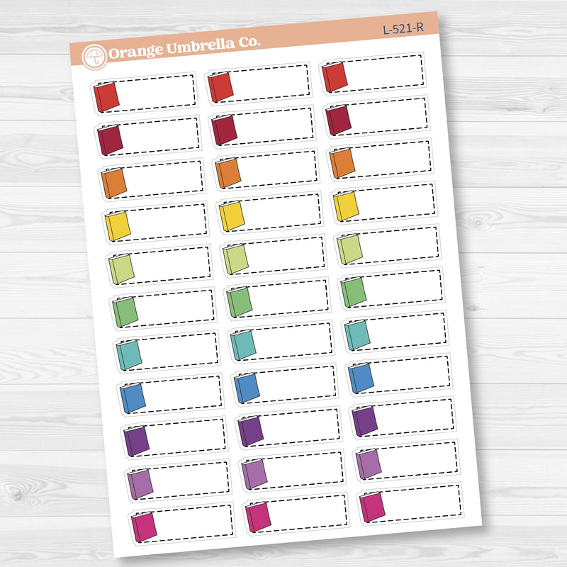 Reading Book Stitched Labels Planner Stickers | L-521