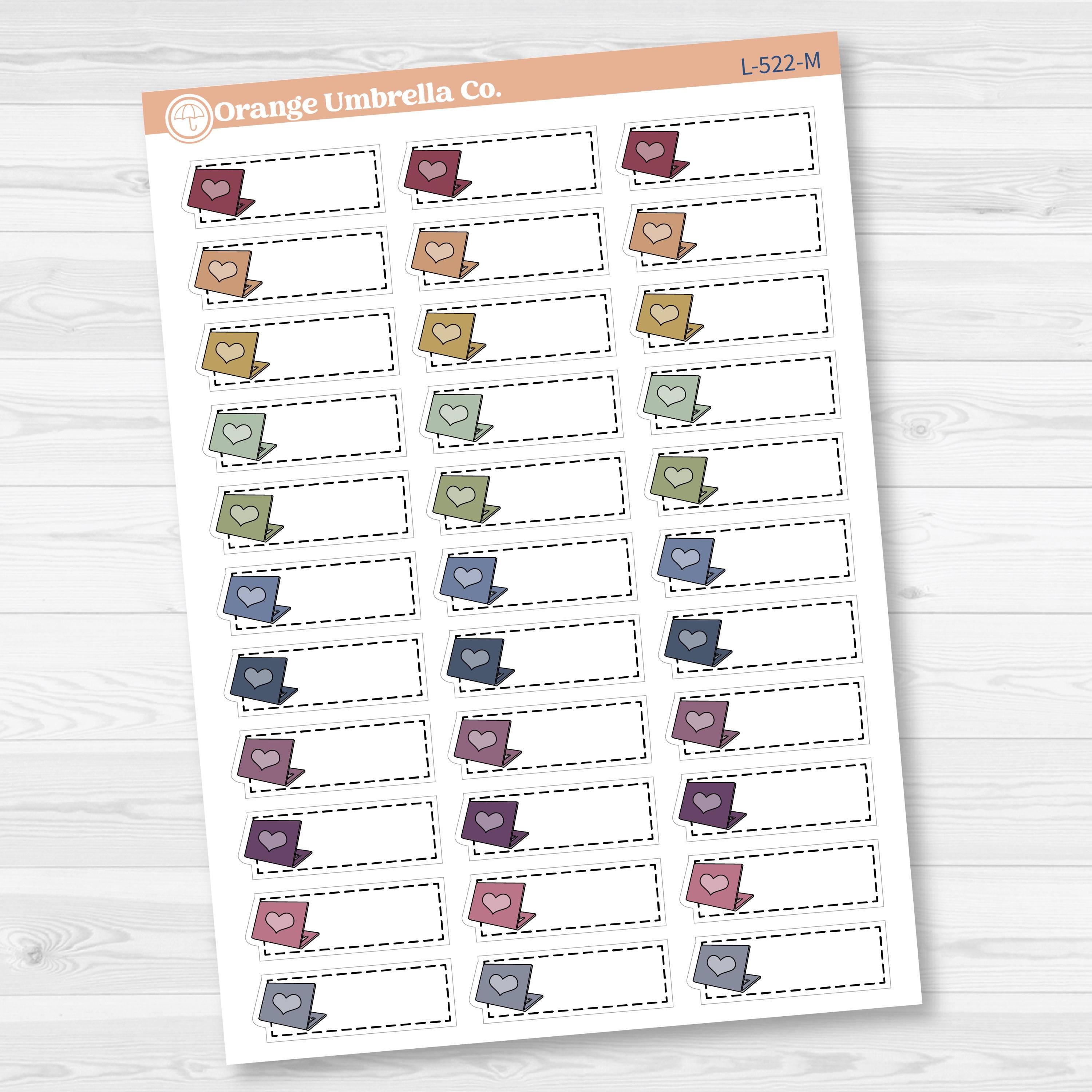 Computer Work Stitched Labels Planner Stickers | L-522