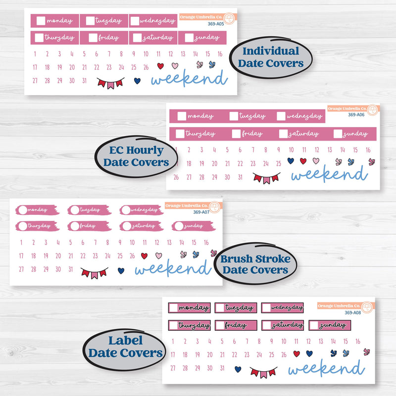 Valentine’s Day Heart Kit | Weekly Sticker Kit for Vertical Planners like Erin Condren | Smitten | KIT-369-A