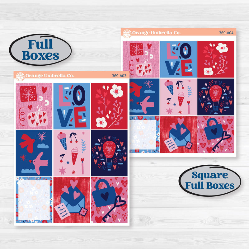 Valentine’s Day Heart Kit | Weekly Sticker Kit for Vertical Planners like Erin Condren | Smitten | KIT-369-A