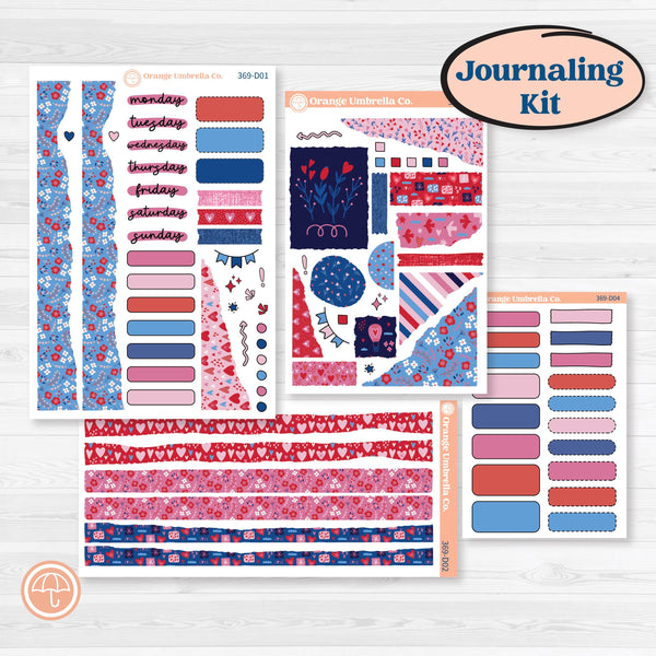 Valentine’s Day Heart Kit | Journaling Kit Planner Stickers | Smitten | KIT-369-D