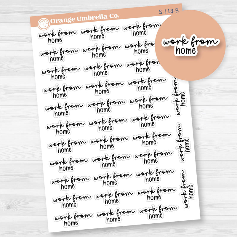 Work From Home Planner Stickers | F17 | S-118-B