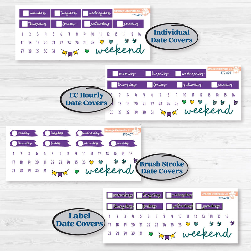 Mardi Gras Planner Kit | Weekly Sticker Kit for Vertical Planners like Erin Condren | French Quarter | KIT-370-A