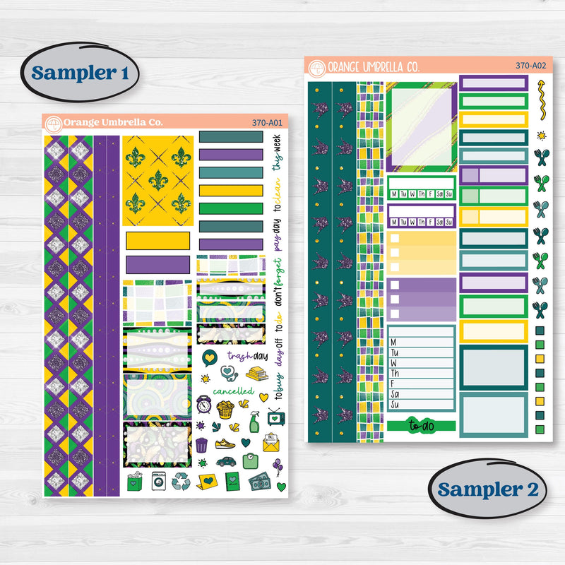 Mardi Gras Planner Kit | Weekly Sticker Kit for Vertical Planners like Erin Condren | French Quarter | KIT-370-A