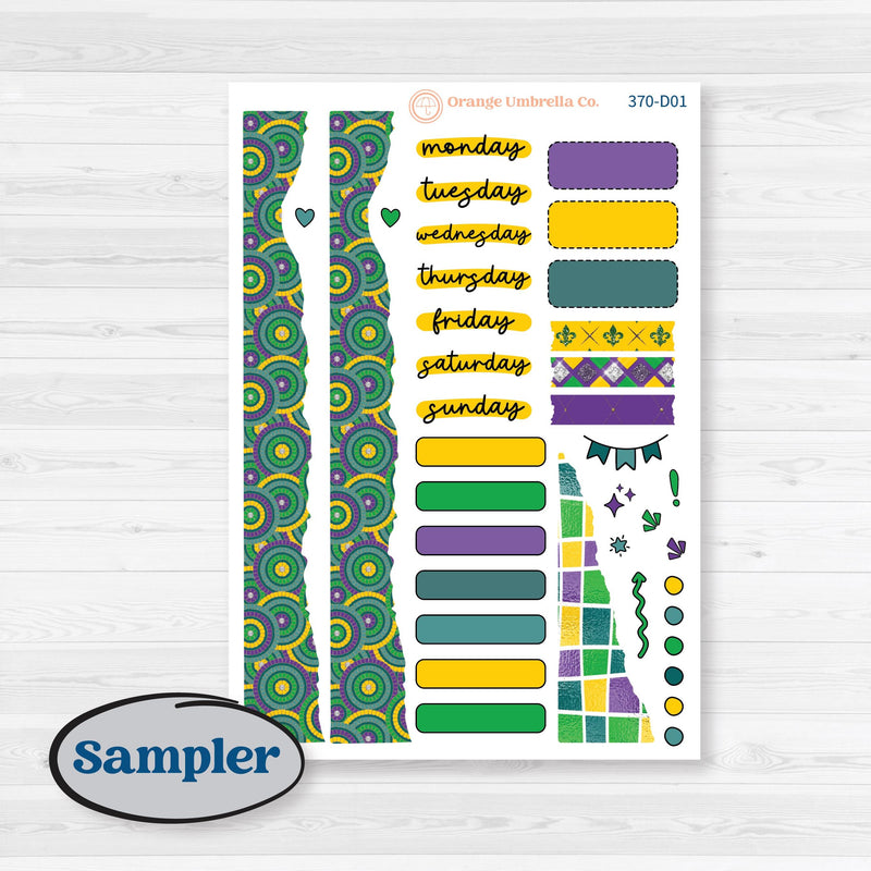 Mardi Gras Planner Kit | Journaling Kit Planner Stickers | Smitten | KIT-370-D