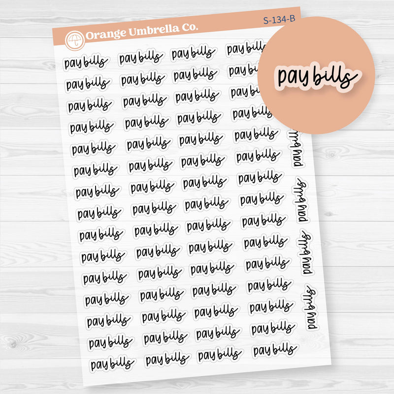 Pay Bills Planner Stickers | F17 | Clear Matte | S-134-BCM