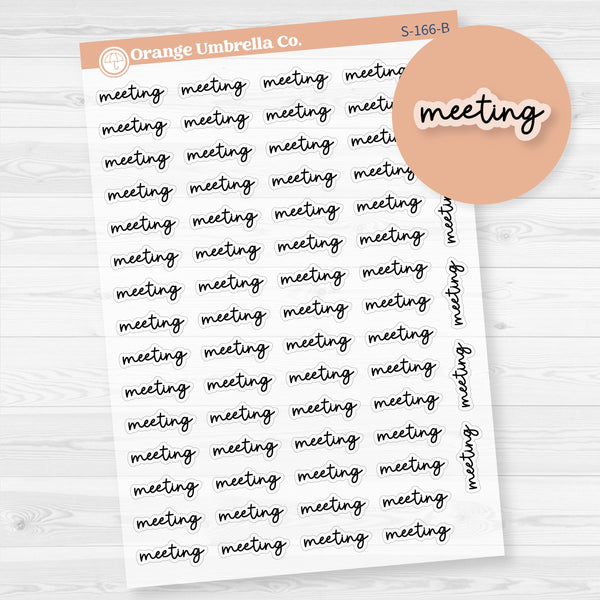 Meeting Planner Stickers | F17 | Clear Matte | S-166-BCM