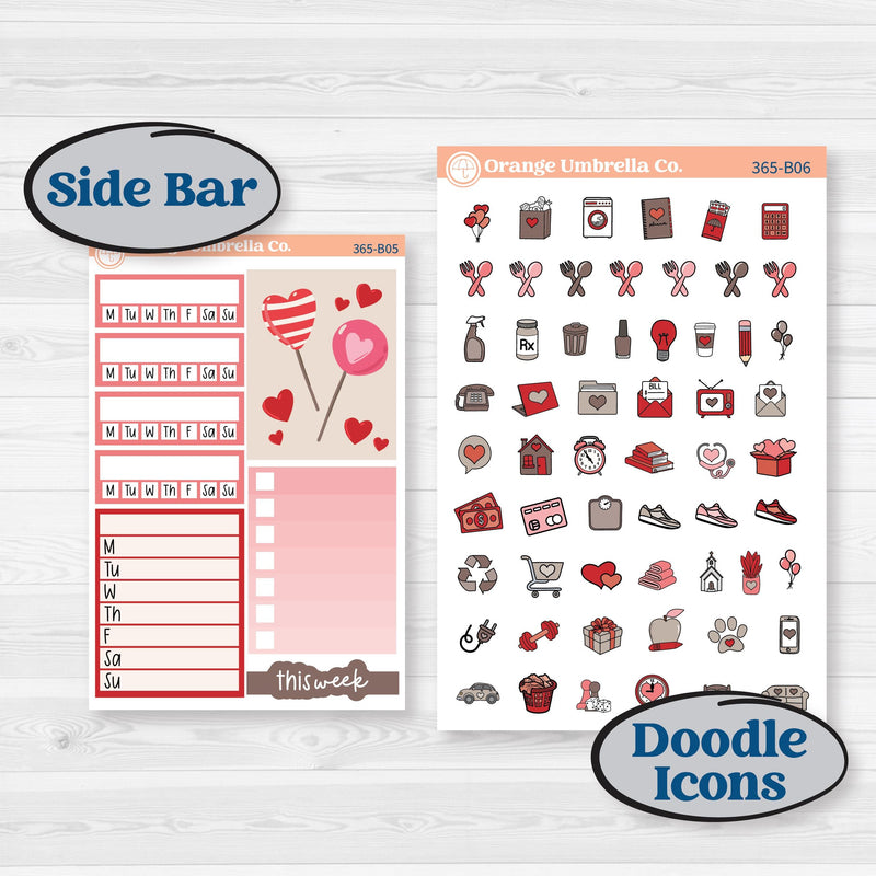 Valentine's Day Kit | Weekly Add-On Planner Kit Stickers | Special Deli | KIT-365-B