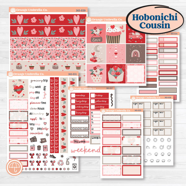 Valentine's Day Kit | Hobonichi Cousin Weekly & Daily Planner Kit Stickers | Special Delivery | KIT-365-E