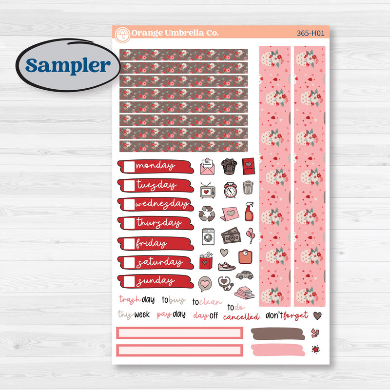 Valentine's Day Kit | 7x9 Compact Vertical Planner Kit Stickers | Special Delivery | KIT-365-H