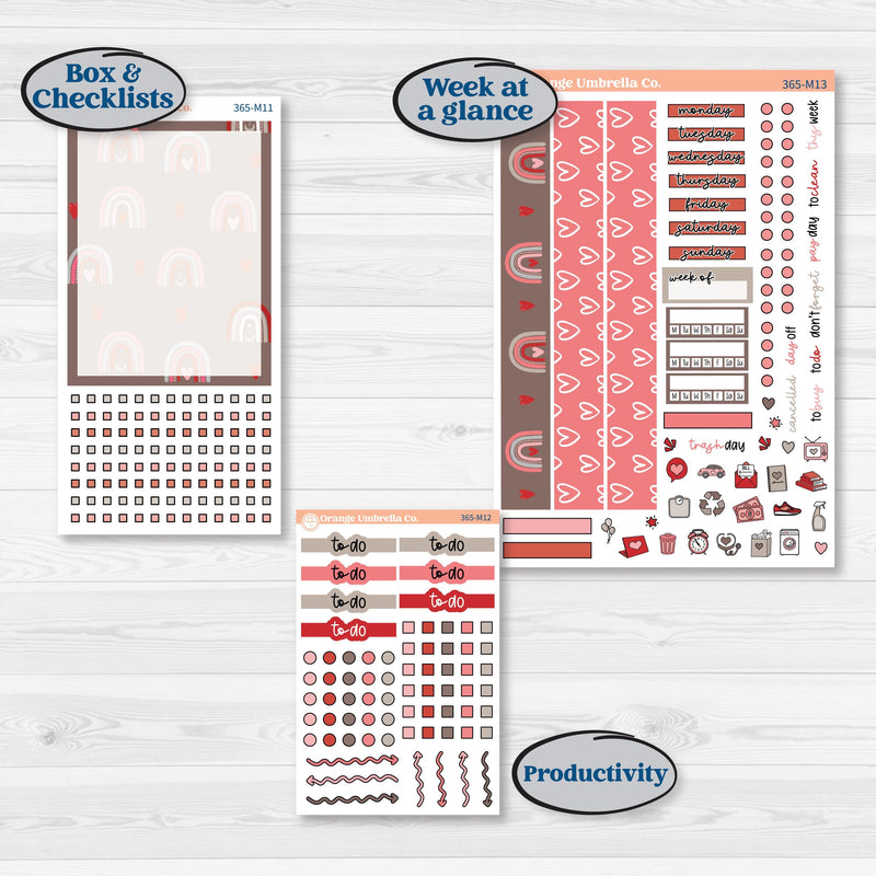 Valentine's Day Kit | 7x9 Erin Condren Daily Duo Planner Kit Stickers | Special Delivery | KIT-365-M