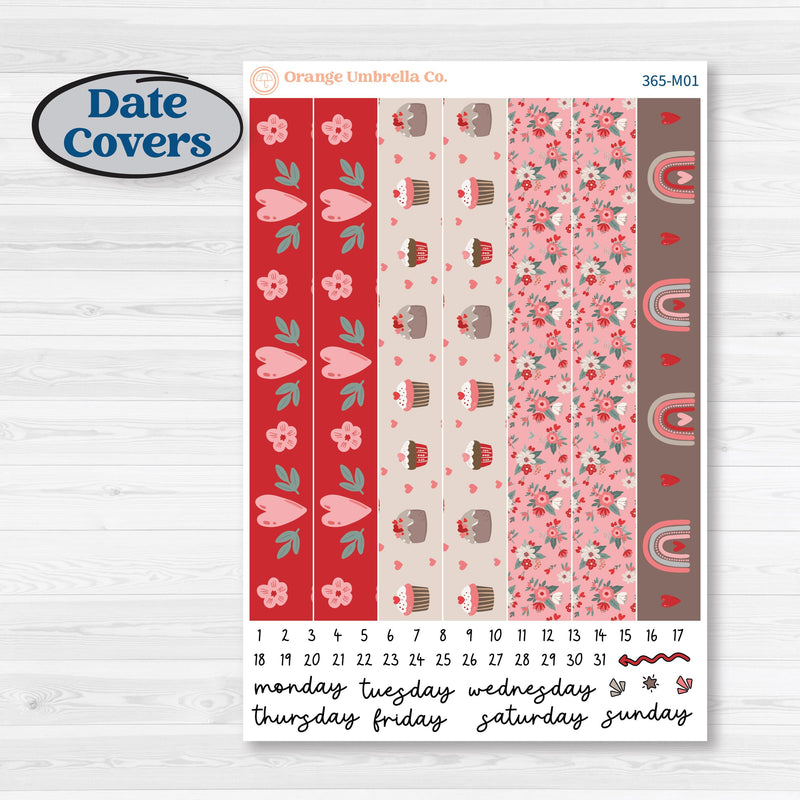 Valentine's Day Kit | 7x9 Erin Condren Daily Duo Planner Kit Stickers | Special Delivery | KIT-365-M