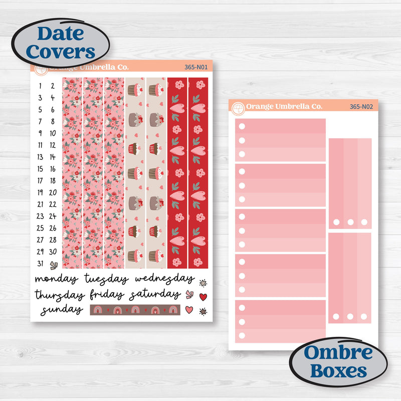 Valentine's Day Kit | A5 Plum Daily Planner Kit Stickers | Special Delivery | KIT-365-N