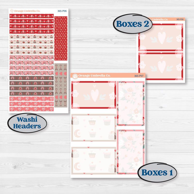 Valentine's Day Kit | 7x9 Plum Daily Planner Kit Stickers | Special Delivery | KIT-365-P