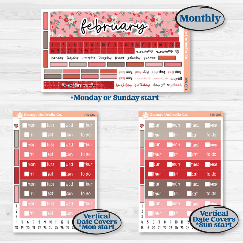 Valentine's Day Kit | Laurel Denise Standard Vertical & Horizontal Planner Kit Stickers | Special Delivery | KIT-365-Q